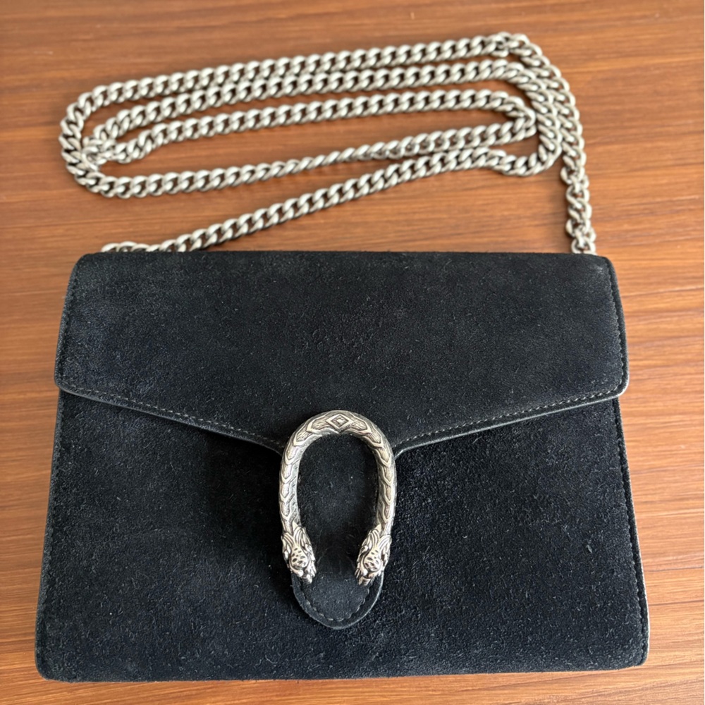 Gucci Suede Mini Dionysus Chain Wallet Bag